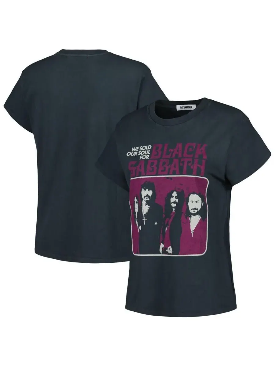 Daydreamer Женская футболка с графическим принтом "Тур Black Sabbath" угольного цвета