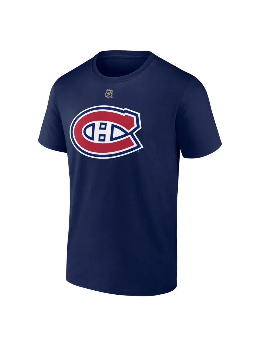 Fanatics Мужская футболка Ivan Demidov Navy Montreal Canadiens Authentic Stacked Name Number — изображение 2 из 3