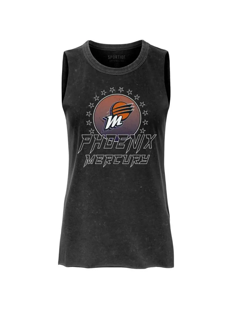Sportiqe Женская черная майка Phoenix Mercury Rock Roll Collection Turner Mineral Wash — изображение 2 из 3, черный