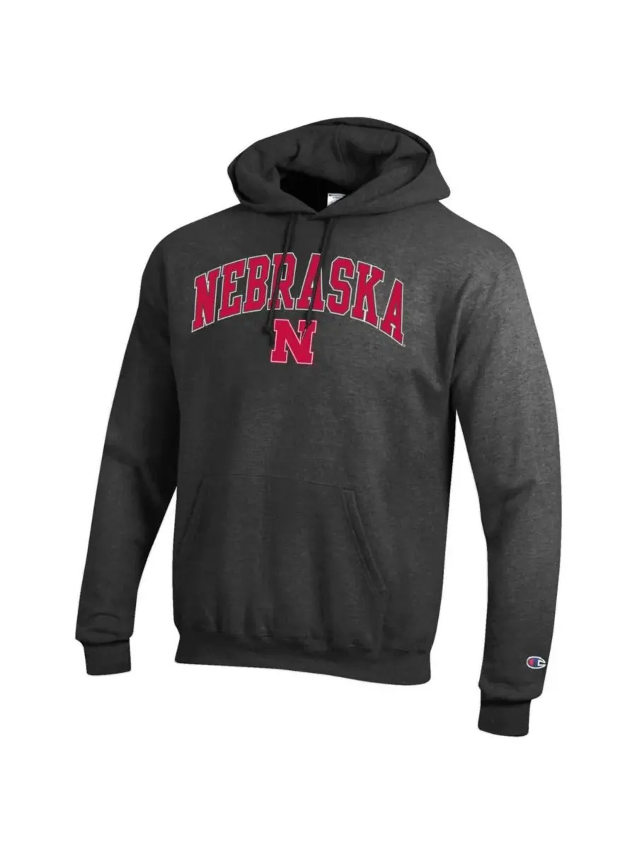 Champion Мужская флисовая толстовка с капюшоном и арочным логотипом команды Nebraska Huskers — изображение 3 из 3