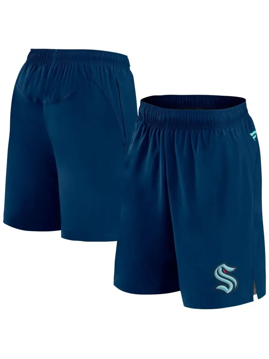 Fanatics Мужские шорты Seattle Kraken Authentic Pro Tech глубокого синего цвета