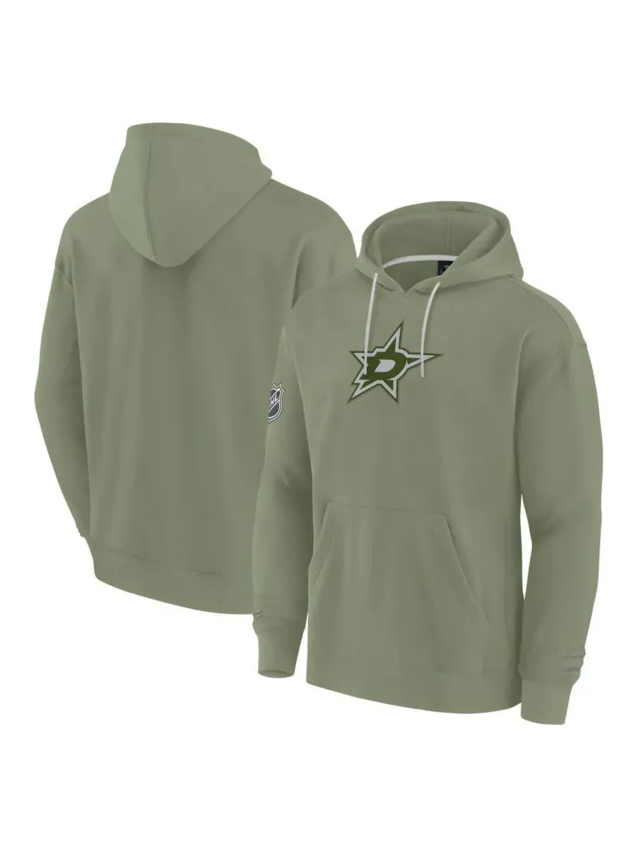 Fanatics Мужская толстовка с капюшоном Dallas Stars Elements Pace оливкового цвета