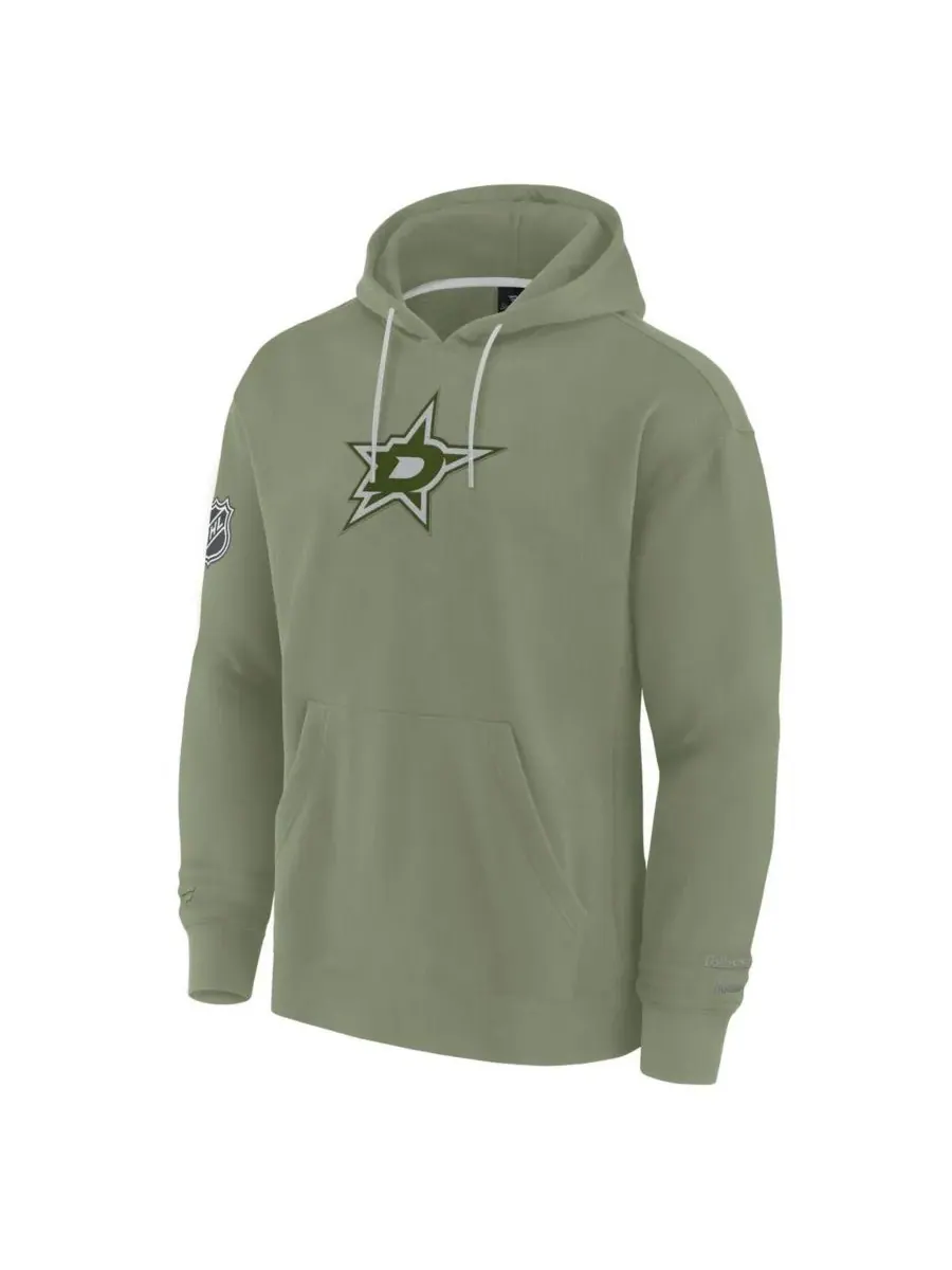 Fanatics Мужская толстовка с капюшоном Dallas Stars Elements Pace оливкового цвета — изображение 2 из 3, оливковый серый