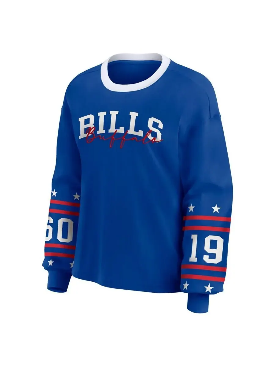 Женская спортивная футболка с длинными рукавами Royal Buffalo Bills WEAR by Erin Andrews — изображение 3 из 3, королевский