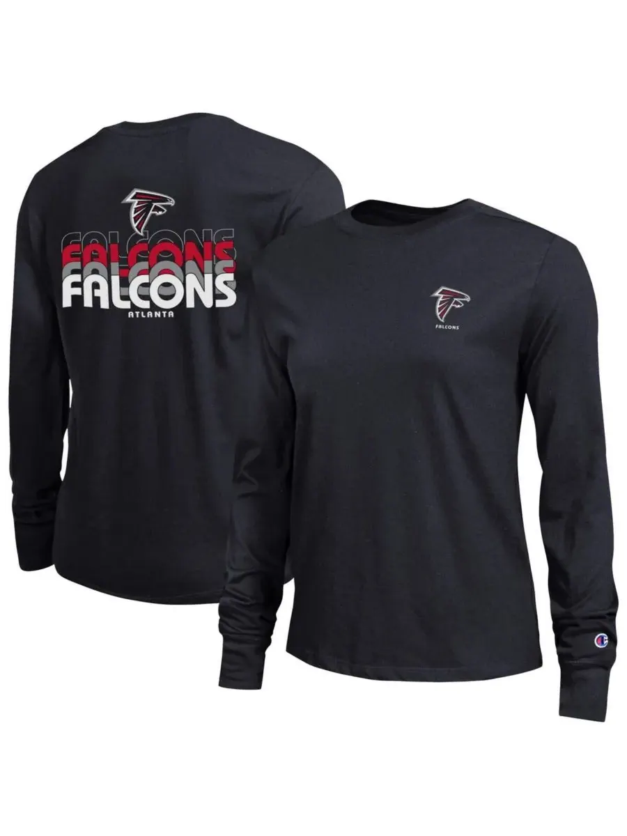 Champion Женская черная футболка с длинными рукавами Atlanta Falcons Core
