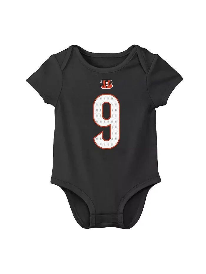 Боди для мальчиков и девочек Joe Burrow черное с именем игрока и номером Cincinnati Bengals Nike — изображение 2 из 3
