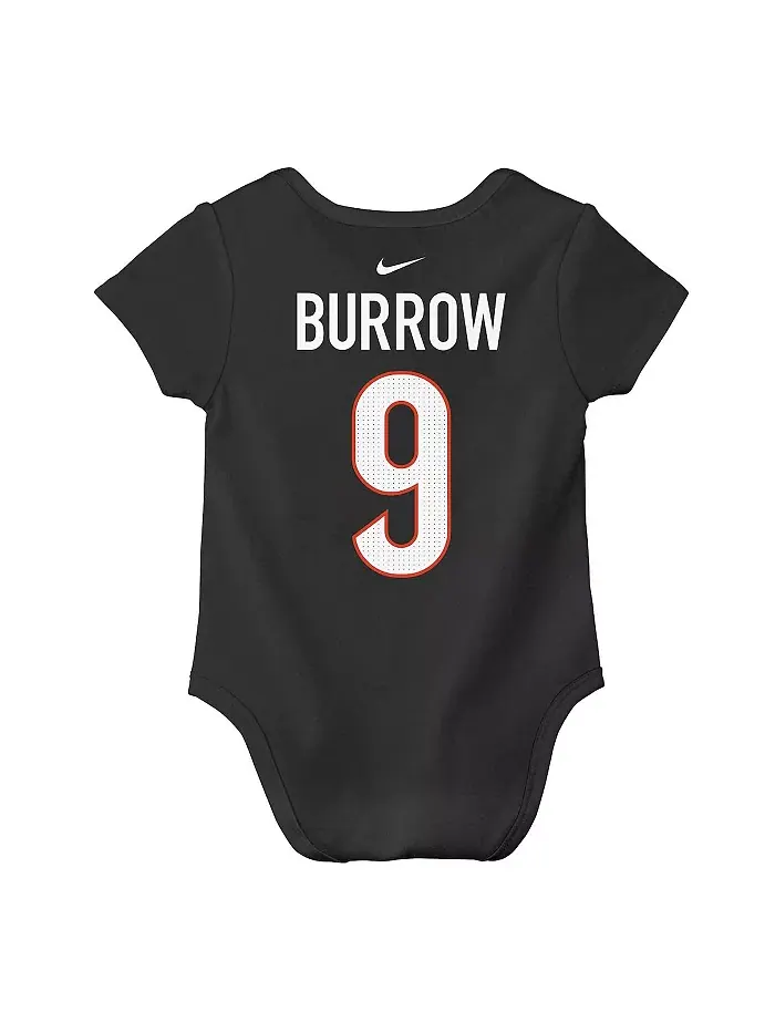 Боди для мальчиков и девочек Joe Burrow черное с именем игрока и номером Cincinnati Bengals Nike — изображение 3 из 3