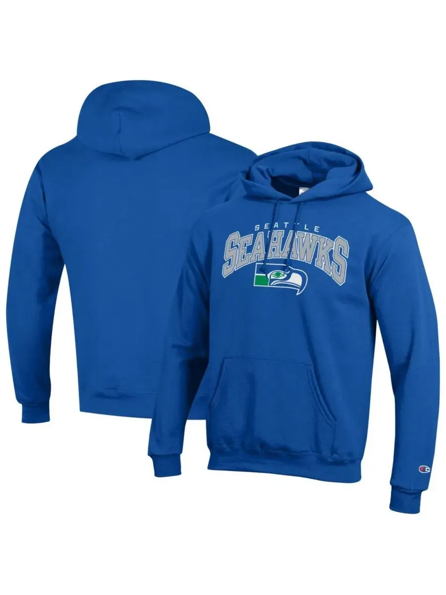 Мужская толстовка Royal Seattle Seahawks Powerblend с логотипом в виде арки Champion