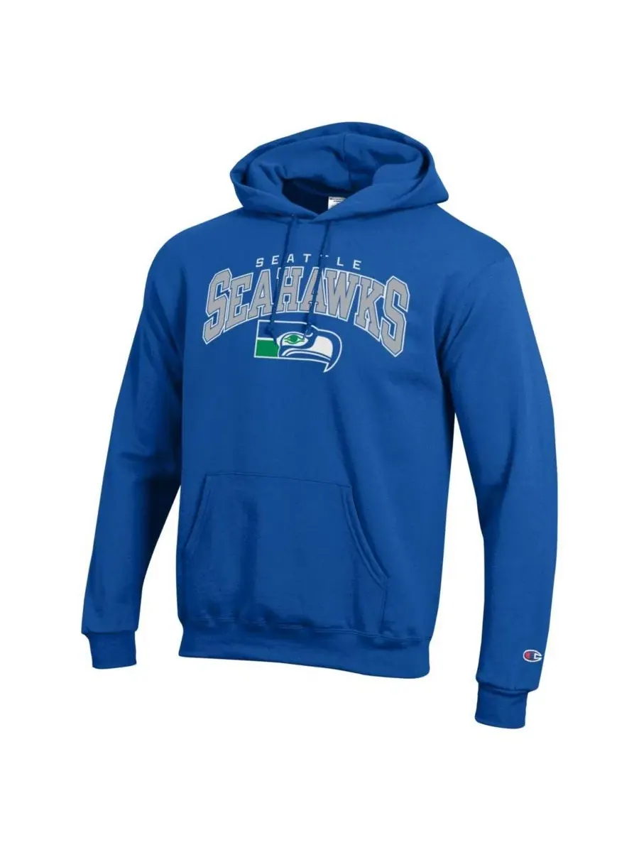 Мужская толстовка Royal Seattle Seahawks Powerblend с логотипом в виде арки Champion — изображение 2 из 3, королевский