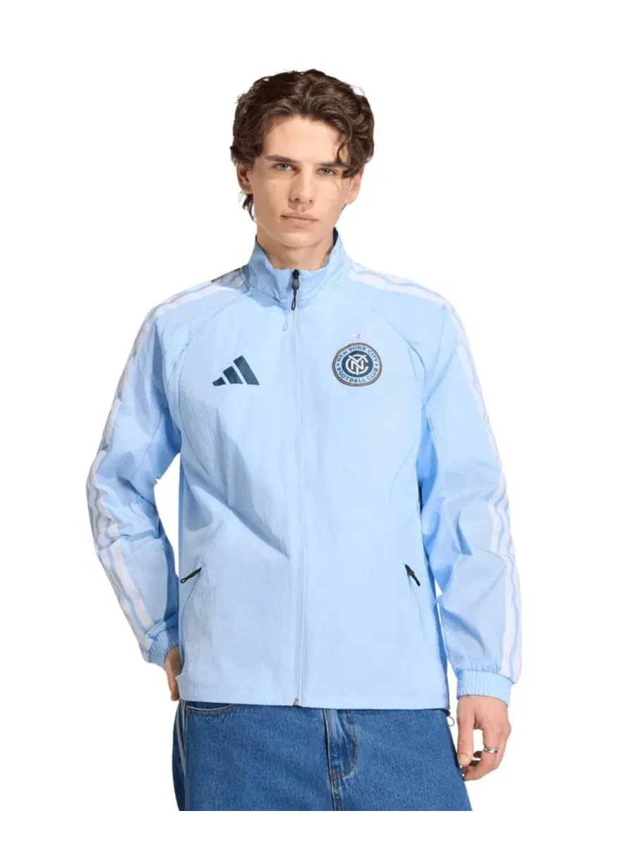 Куртка-ветровка с рагланом и полноценной застежкой-молнией, New York City FC 2026 Anthem adidas