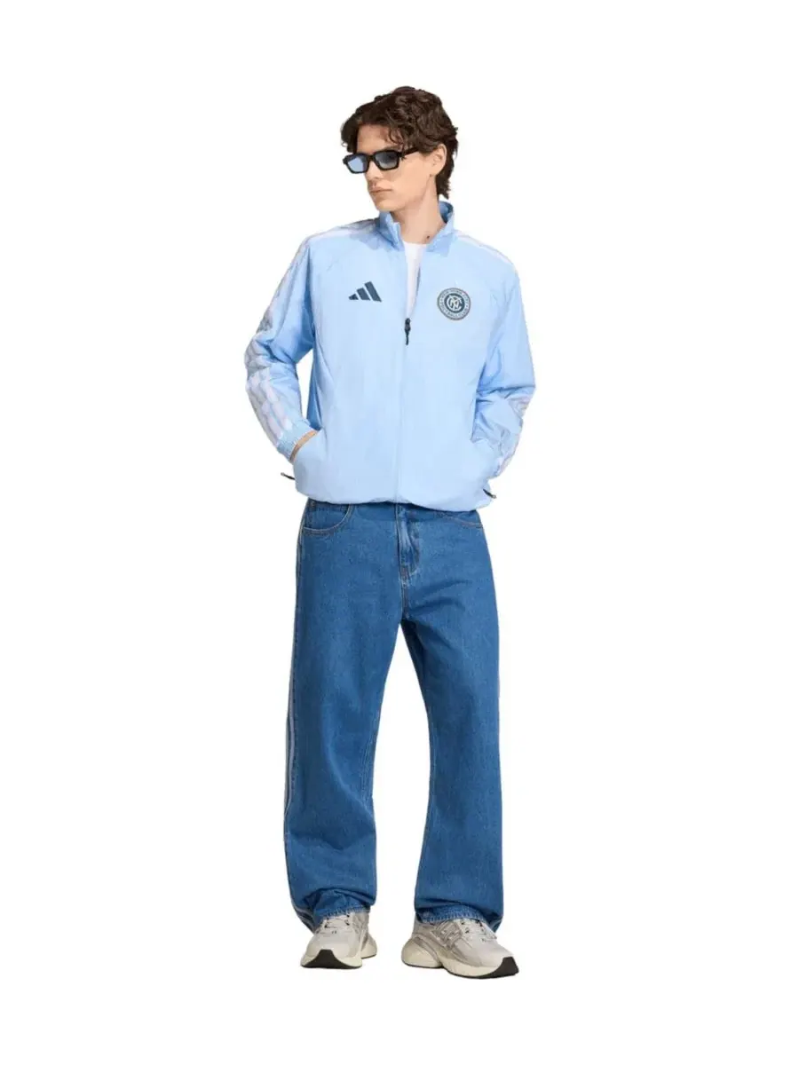 Куртка-ветровка с рагланом и полноценной застежкой-молнией, New York City FC 2026 Anthem adidas — изображение 2 из 6