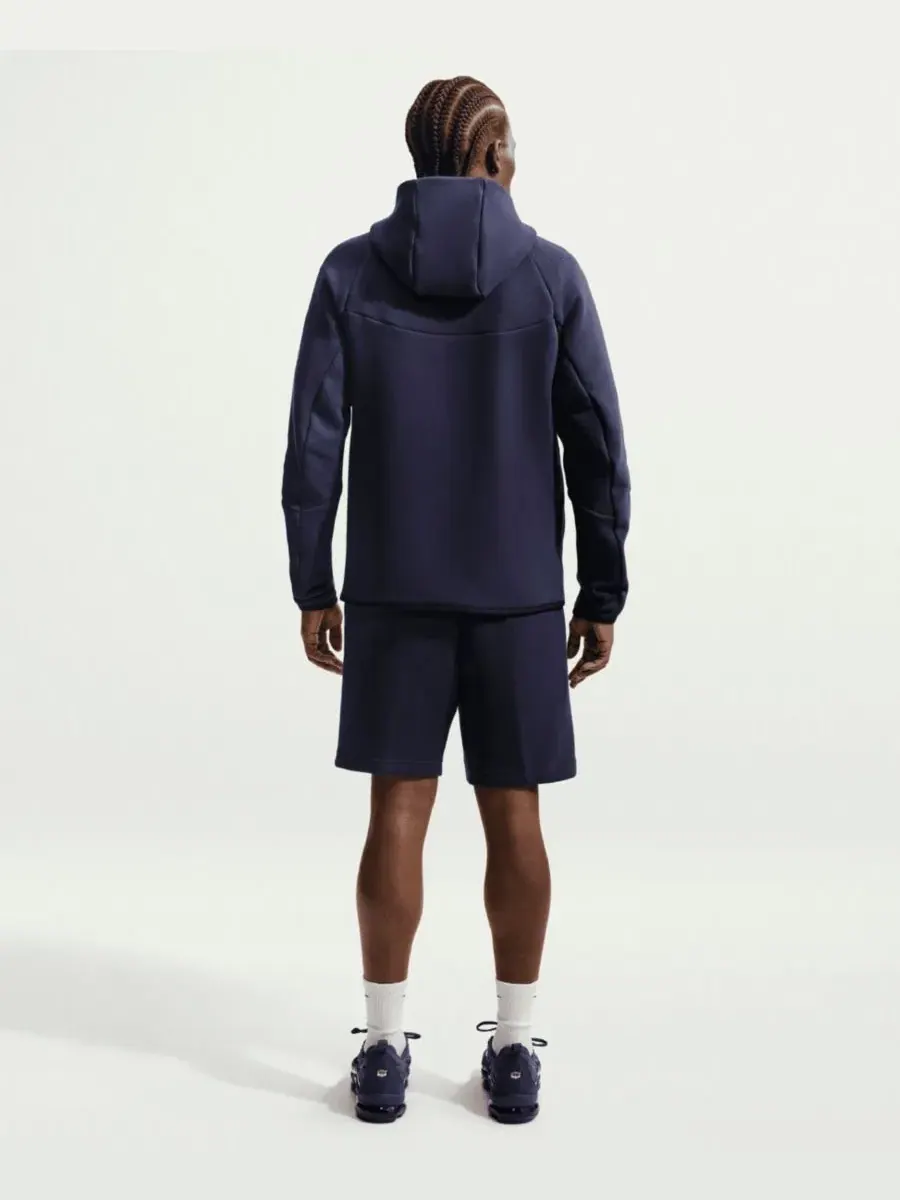 Худи-ветровка с капюшоном и полной молнией, Tech Fleece, Barcelona Nike — изображение 4 из 5, темно-синий