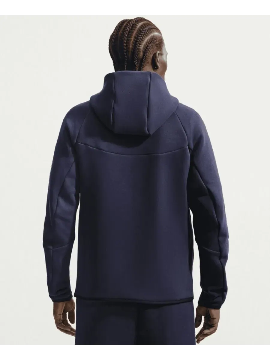 Худи-ветровка с капюшоном и полной молнией, Tech Fleece, Barcelona Nike — изображение 5 из 5, темно-синий