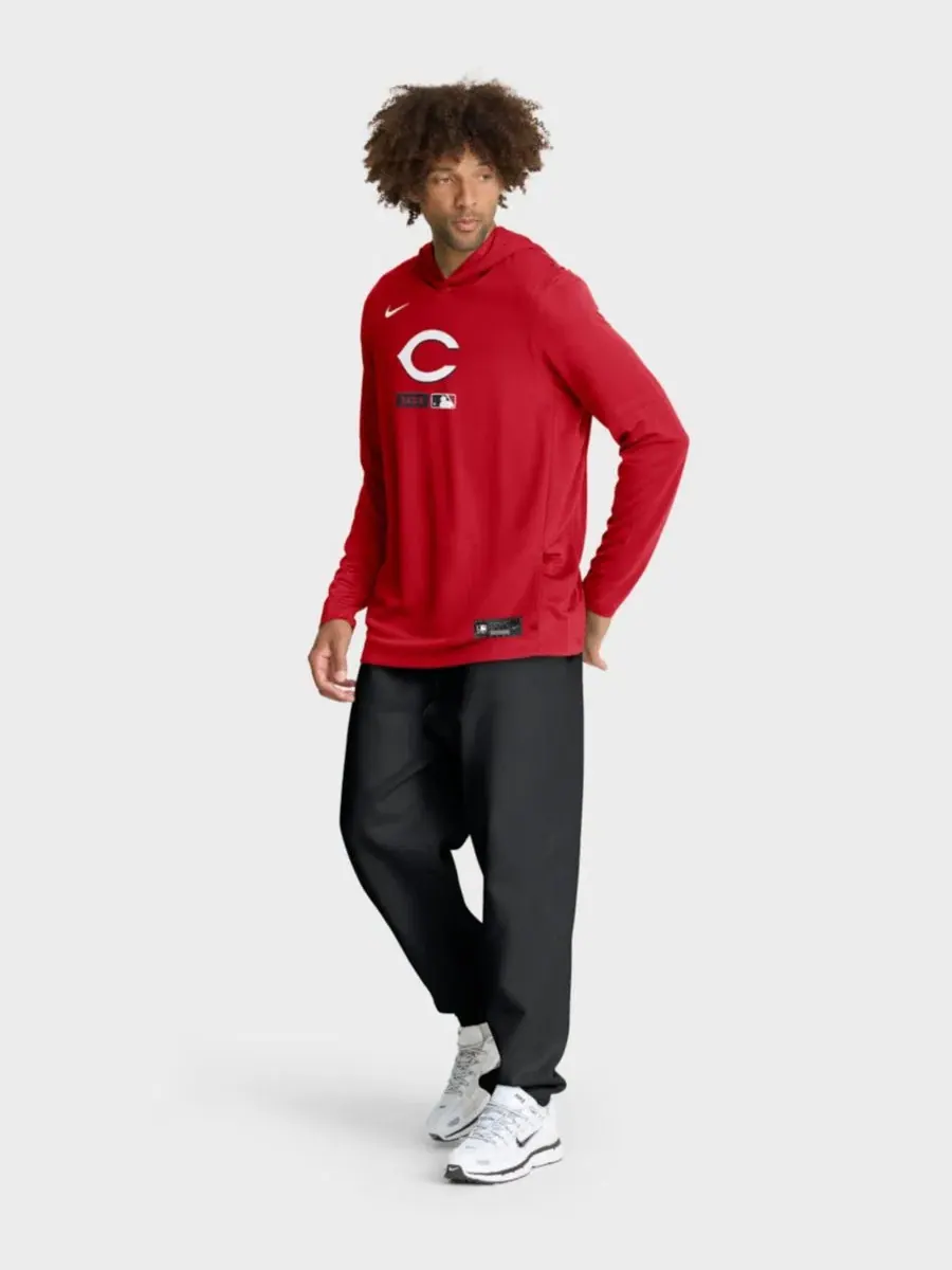 Футболка-худи с капюшоном и длинным рукавом с технологией Dri-FIT, модель Authentic Collection — изображение 5 из 5, красный