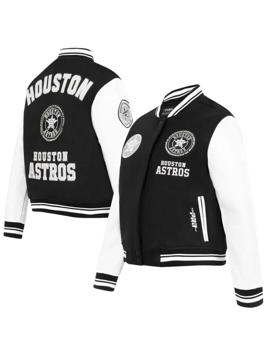 Женская куртка-ветровка с принтом, модель Pearls Rib Wool Full-Zip Varsity Jacket Pro Standard