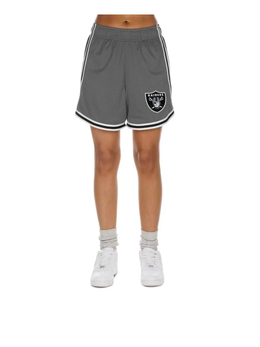 Шорты из сетки с вышитым логотипом New Era — изображение 3 из 5, серебристый черный