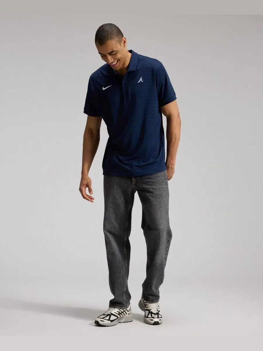 Поло Nike Atlanta Braves Authentic Collection Striped Victory Dri-FIT — изображение 3 из 4, синий