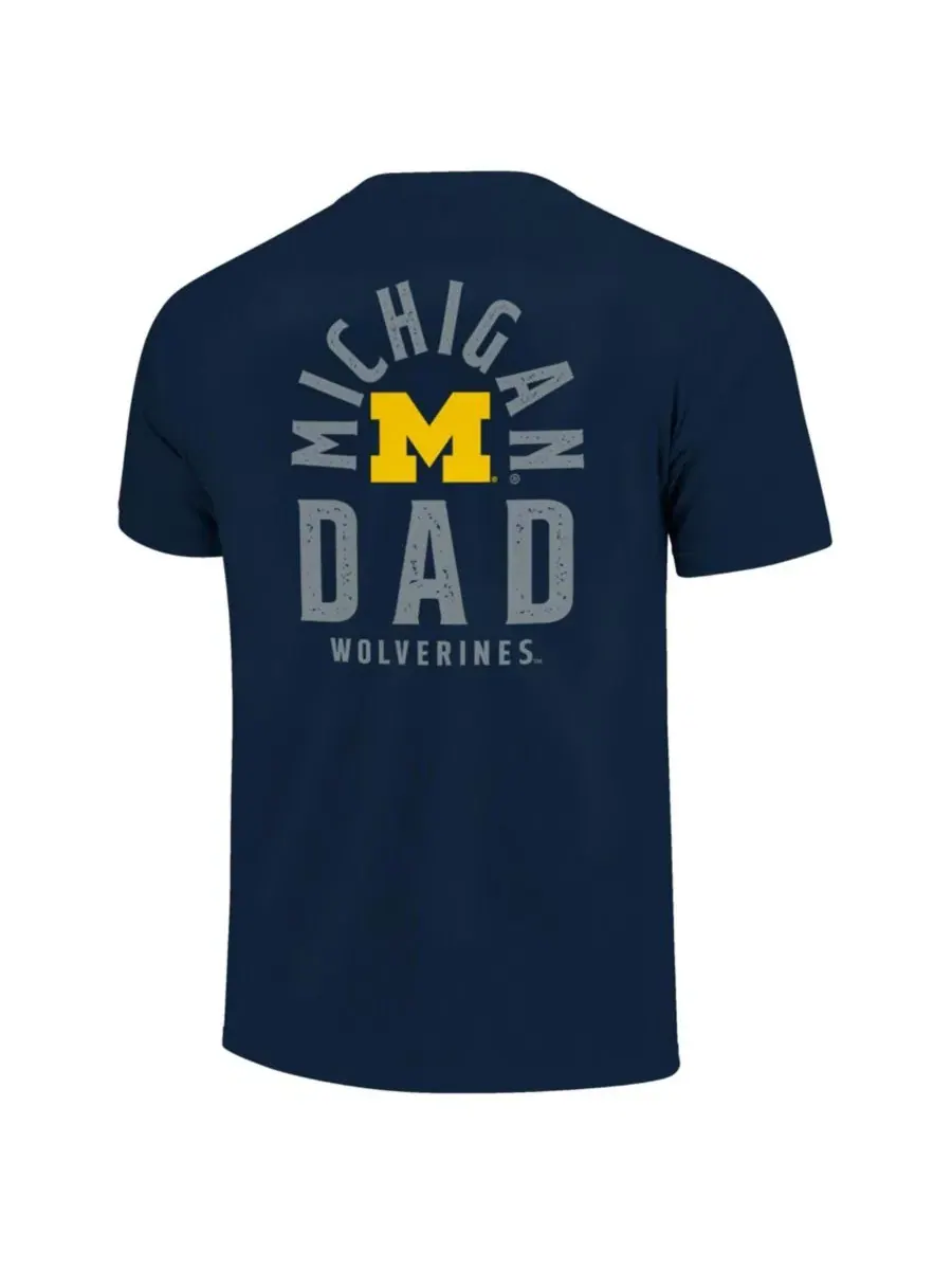 Футболка с длинным рукавом, с принтом, Michigan Wolverines Image One — изображение 2 из 3, темно-синий