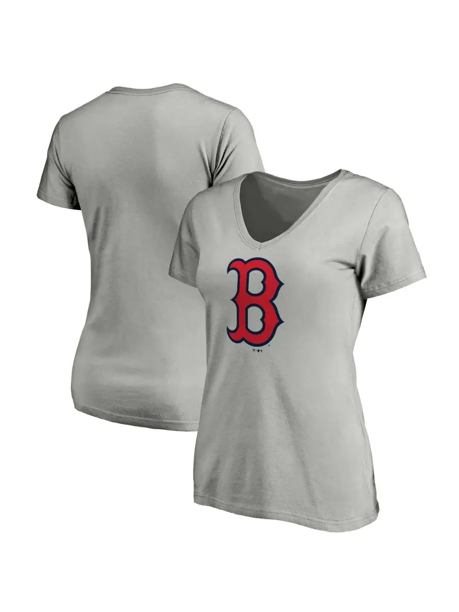 Футболка с V-образным вырезом Gray Logo Athletic