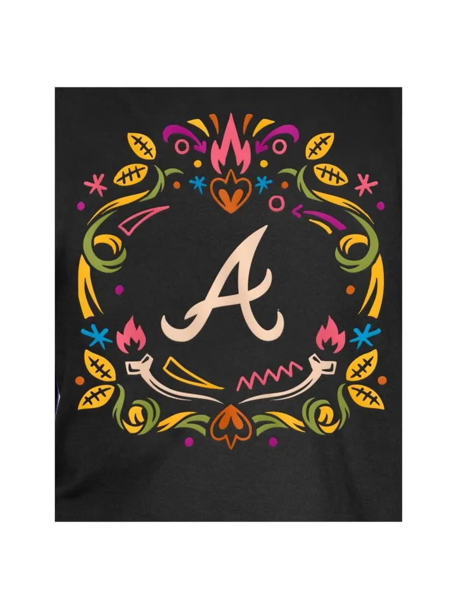 Футболка с коротким рукавом Atlanta Braves Día de los Muertos New Era — изображение 2 из 4, черный