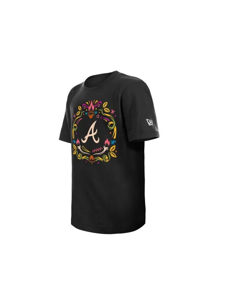 Футболка с коротким рукавом Atlanta Braves Día de los Muertos New Era — изображение 4 из 4, черный