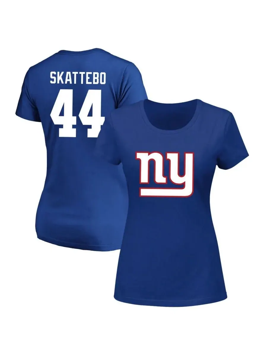 Женская футболка Cam Skattebo Royal New York Giants большого размера с круглым вырезом и номером