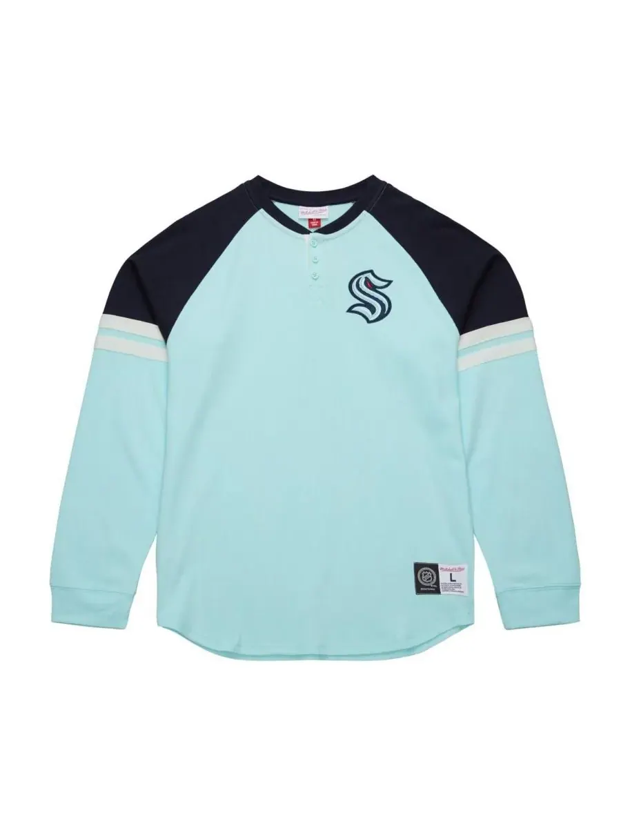 Mitchell & Ness Мужская светло-голубая термофутболка с длинными рукавами Seattle Kraken