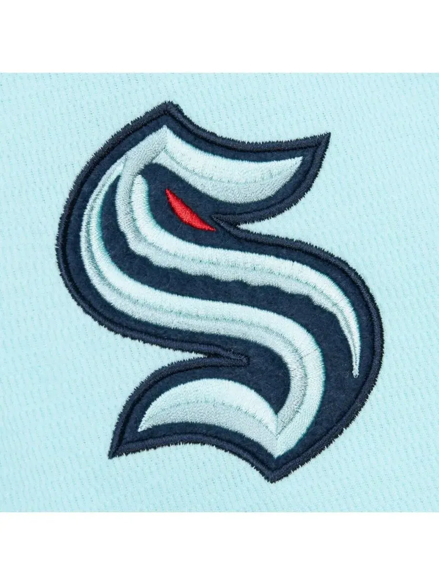 Mitchell & Ness Мужская светло-голубая термофутболка с длинными рукавами Seattle Kraken — изображение 3 из 4, светлый синий