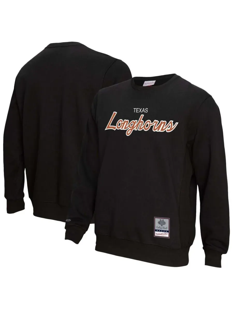 Mitchell & Ness Мужская черная толстовка с надписью Texas Longhorns Elite Script