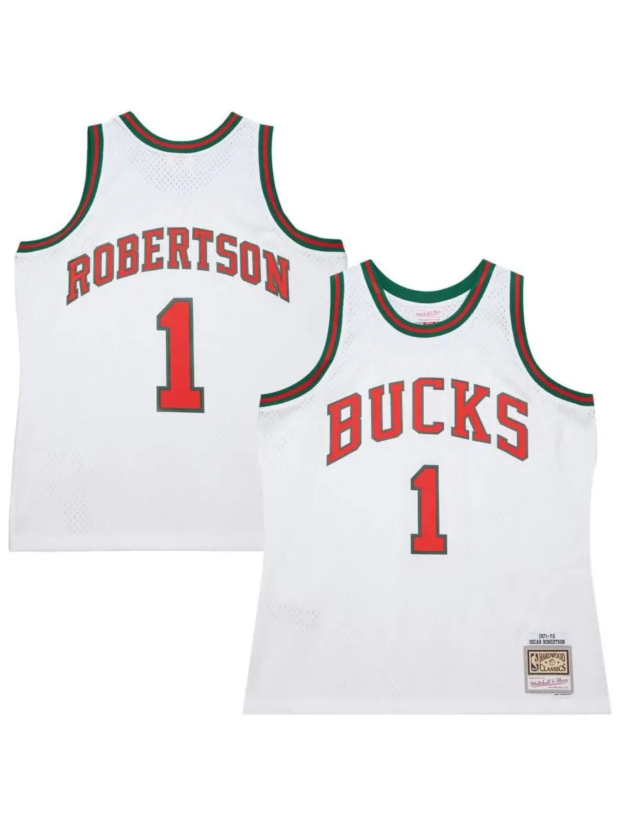 Mitchell & Ness Мужская белая майка Оскара Робертсона "Милуоки Бакс" сезона 1971-72 (Swingman)