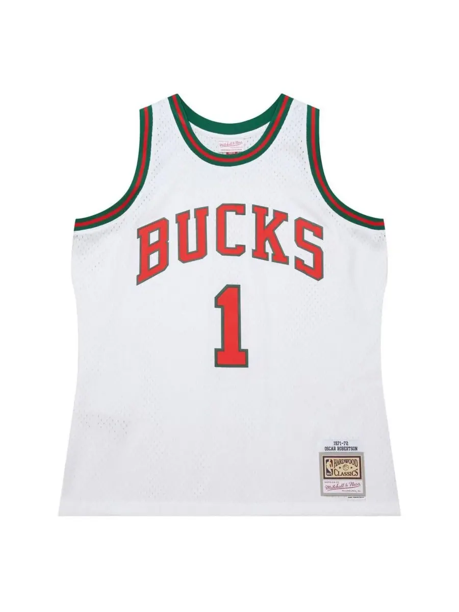Mitchell & Ness Мужская белая майка Оскара Робертсона "Милуоки Бакс" сезона 1971-72 (Swingman) — изображение 2 из 4, белый