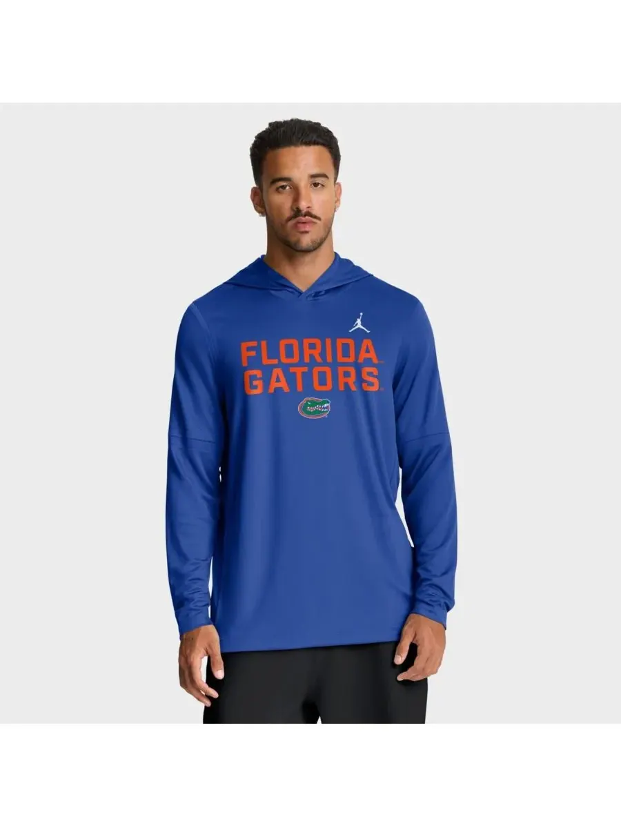 Мужская футболка с длинным рукавом Royal Florida Gators 2025 Sideline Performance Jordan