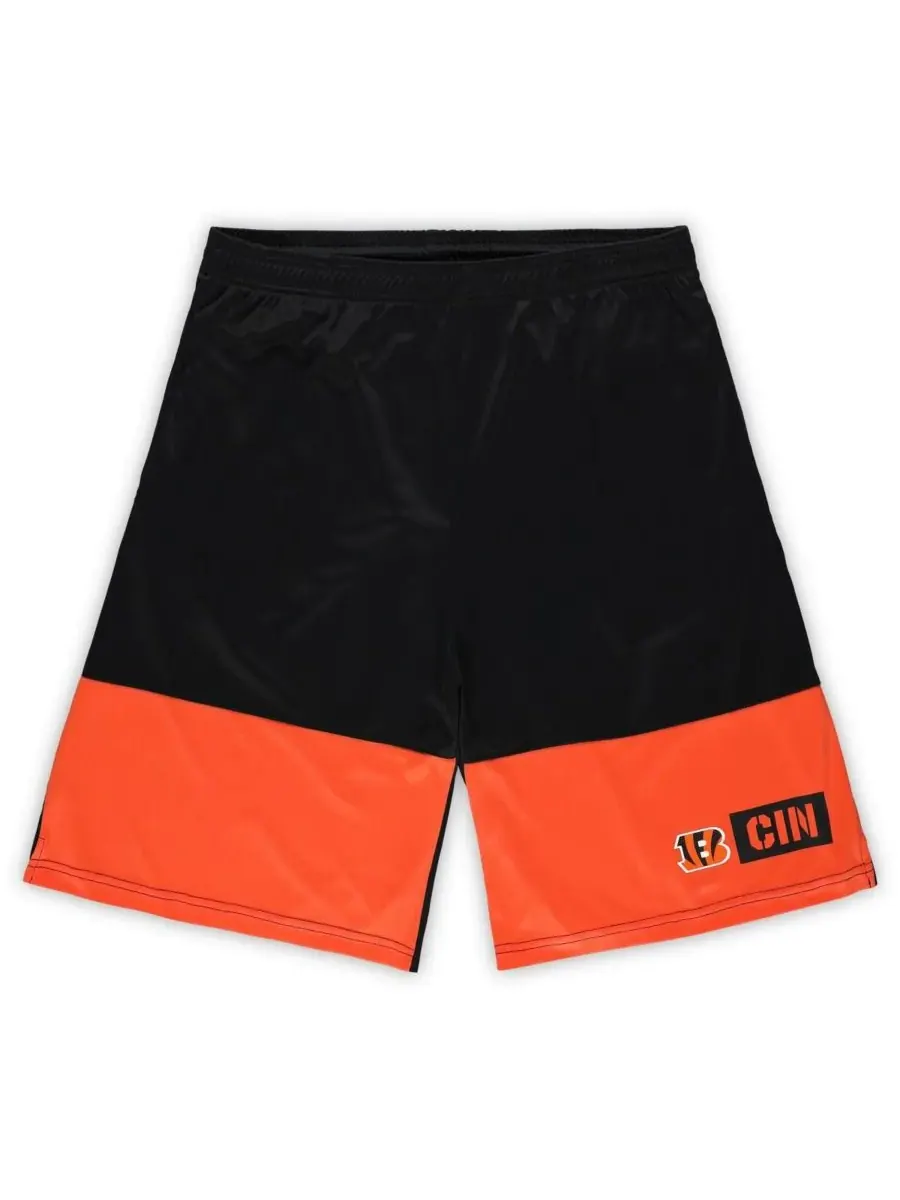 Fanatics Мужские черные/оранжевые шорты Cincinnati Bengals Big Tall Best of the Best Performance
