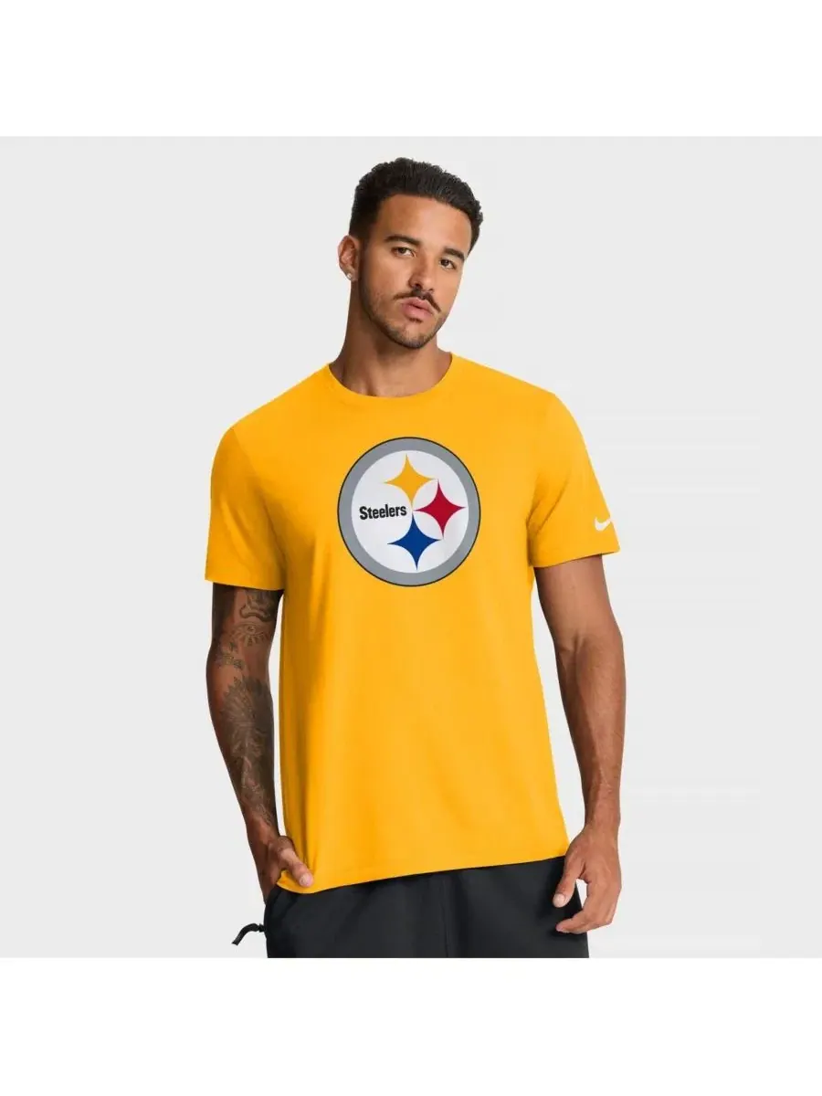 Мужская золотистая футболка с логотипом Pittsburgh Steelers Essential Nike