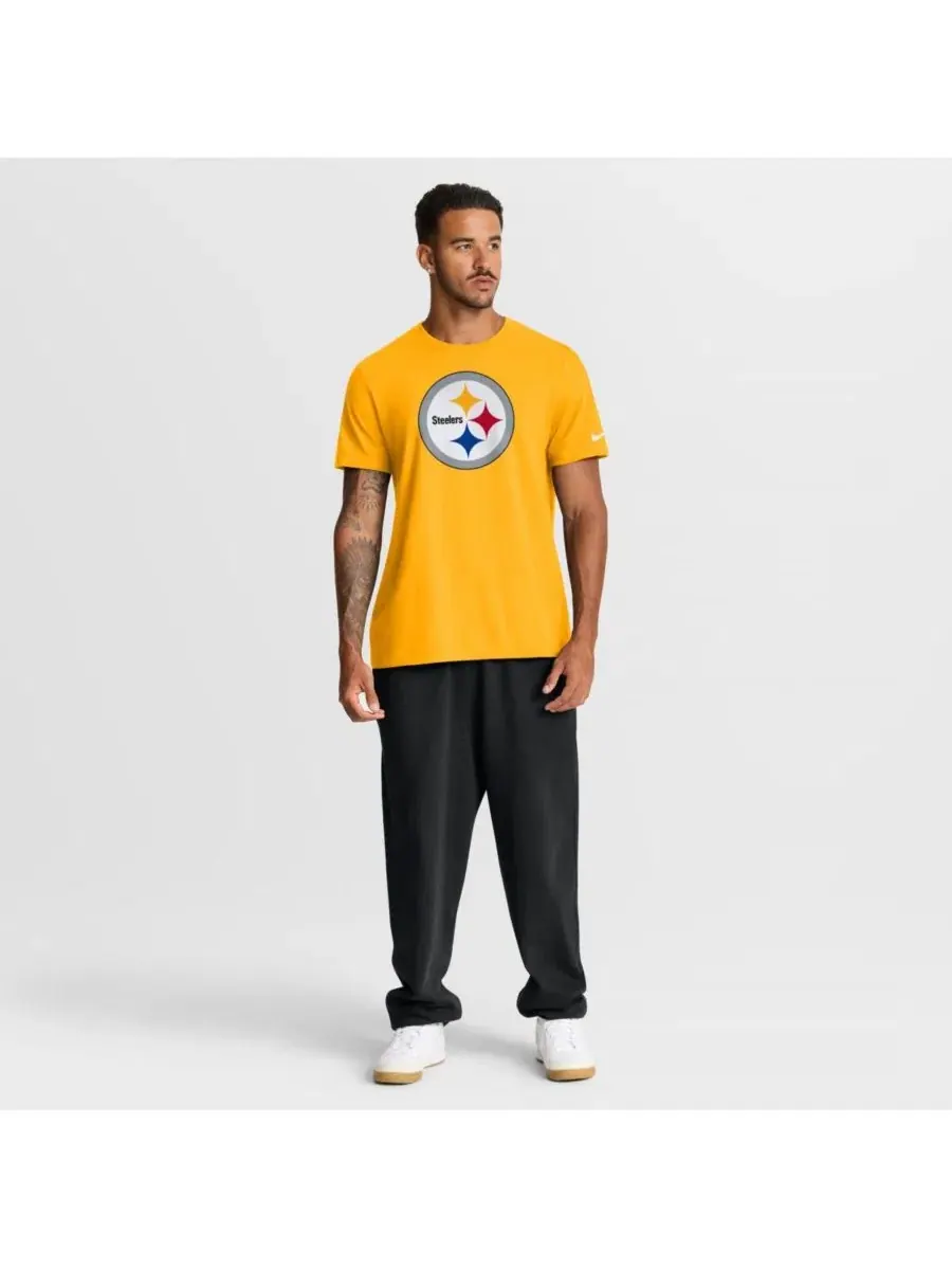 Мужская золотистая футболка с логотипом Pittsburgh Steelers Essential Nike — изображение 3 из 6, золото
