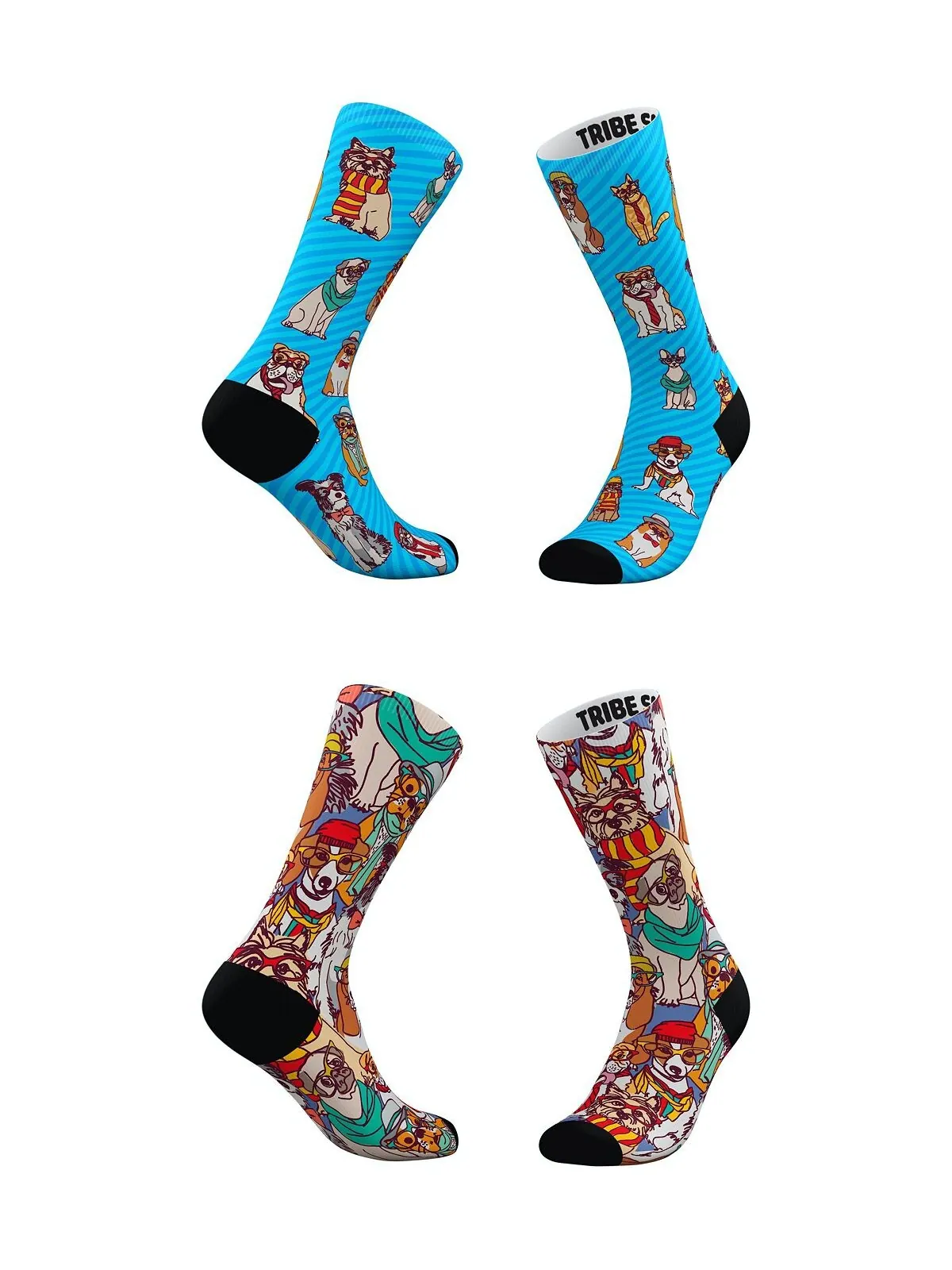 Мужские и женские носки-хипстеры для собак, набор из 2 шт. Tribe Socks