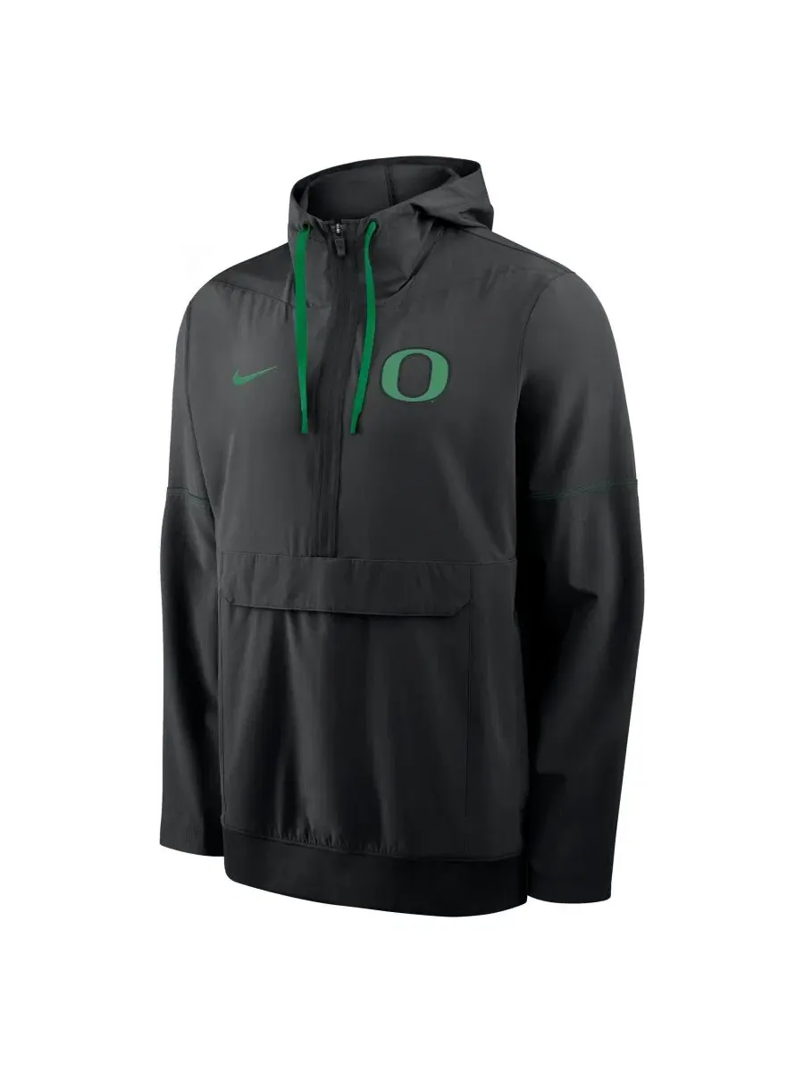 Анорак-худи с капюшоном, половинная молния, с принтом Oregon Ducks Nike — изображение 2 из 3, черный зеленый