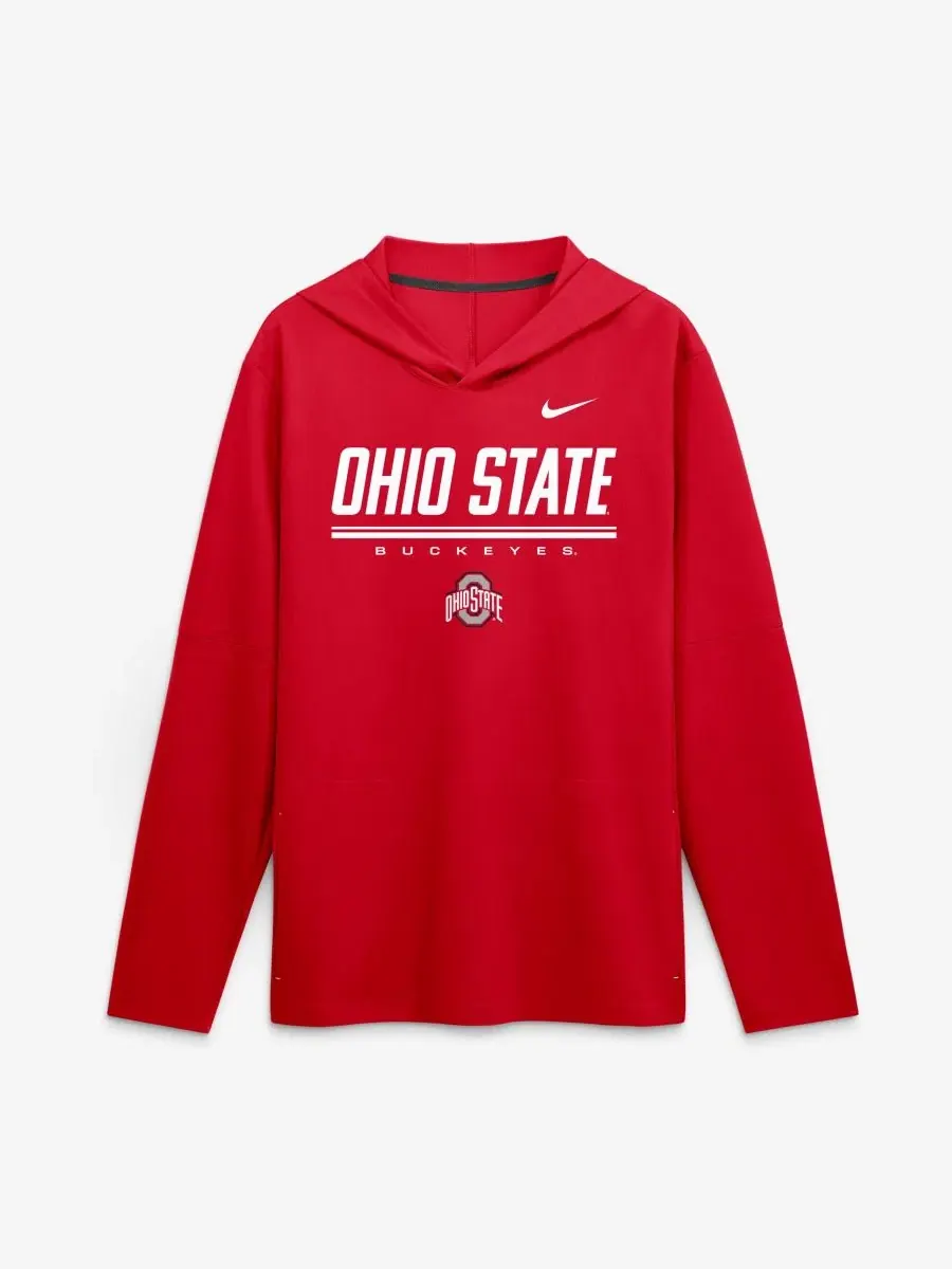 Мужская футболка с капюшоном Ohio State Buckeyes 2026 Sideline Lightweight Dri-FIT Nike