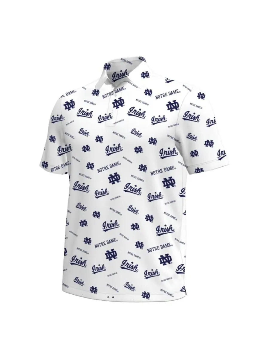 Мужское поло-футболка Notre Dame Fighting Irish Gameday Armourfuse Under Armour — изображение 2 из 3, белый