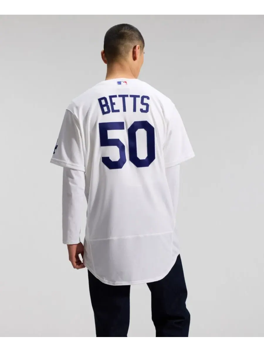 Мужская бейсбольная джерси Mookie Betts Los Angeles Dodgers Home Authentic Nike — изображение 5 из 5, белый