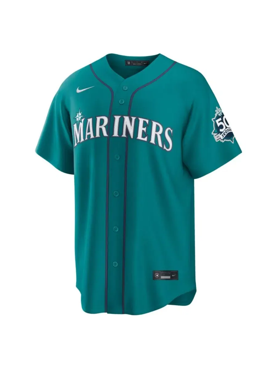 Мужская футболка-джерси Nike Seattle Mariners Cal Raleigh Alternate 50th Season Patch Stadium Jersey — изображение 2 из 3