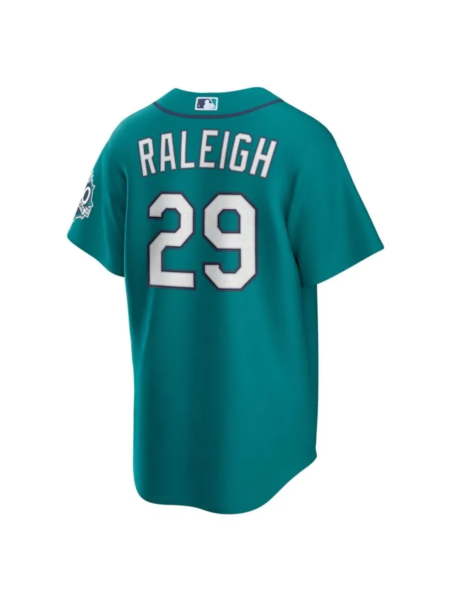 Мужская футболка-джерси Nike Seattle Mariners Cal Raleigh Alternate 50th Season Patch Stadium Jersey — изображение 3 из 3