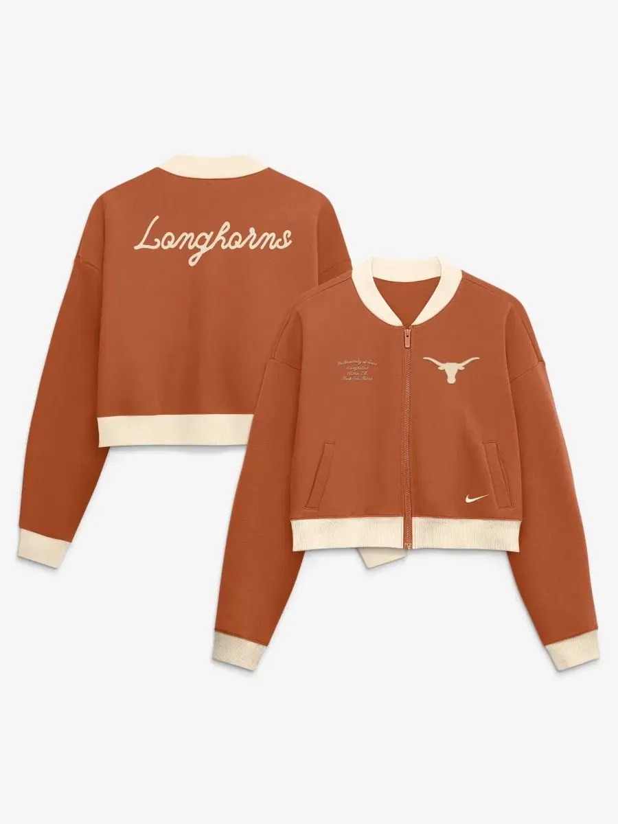 Бомбер Nike с вышивкой, оверсайз, с капюшоном, Texas Academic Oversized Nike