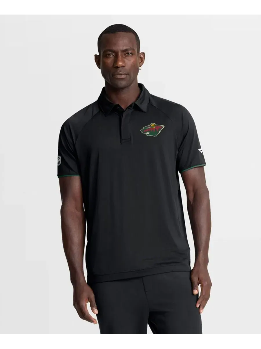 Поло с рукавами реглан Minnesota Wild Authentic Pro Rink Fanatics — изображение 5 из 5, черный зеленый