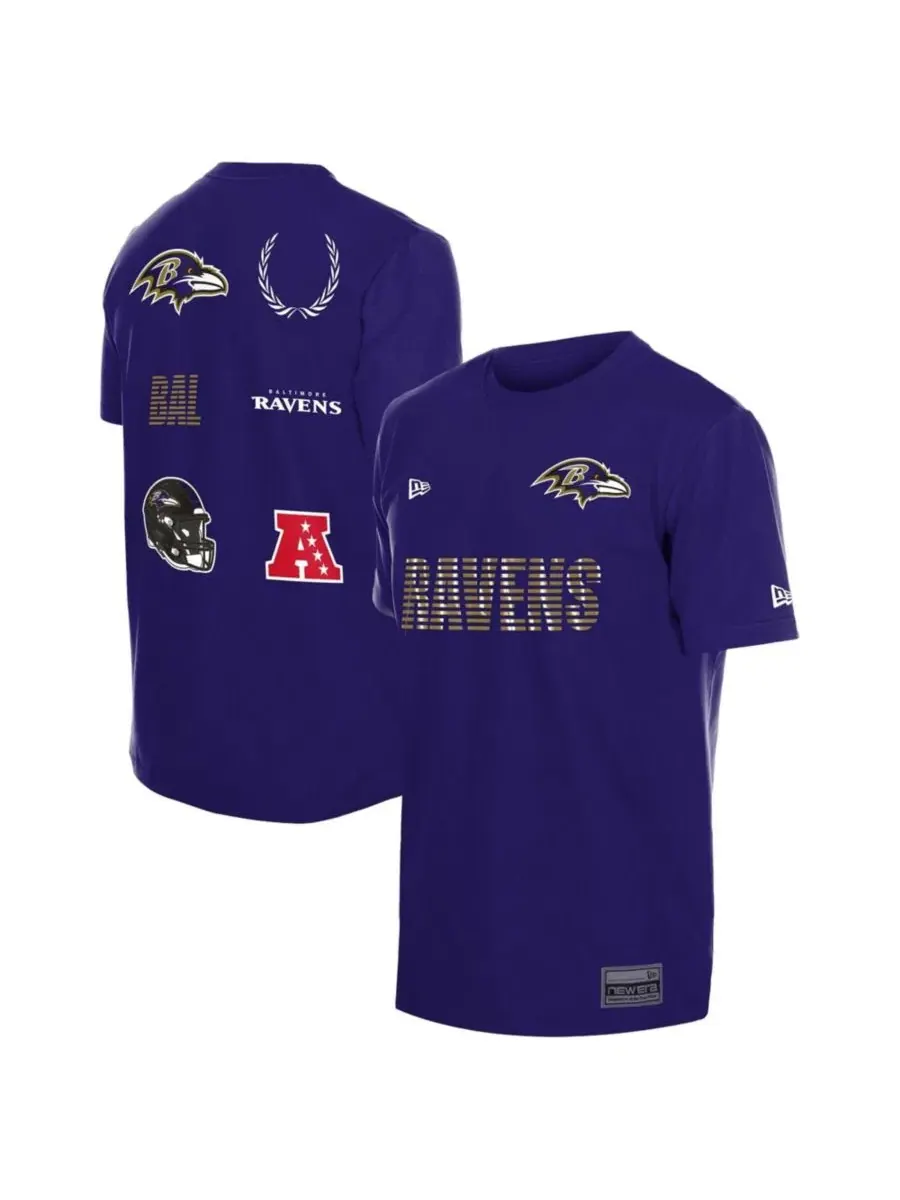 Футболка с длинным рукавом с принтом Baltimore Ravens Match New Era