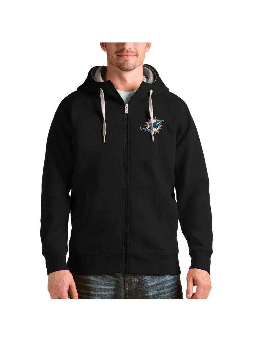 Флисовая худи с молнией и вышивкой, модель Victory Full-Zip Antigua