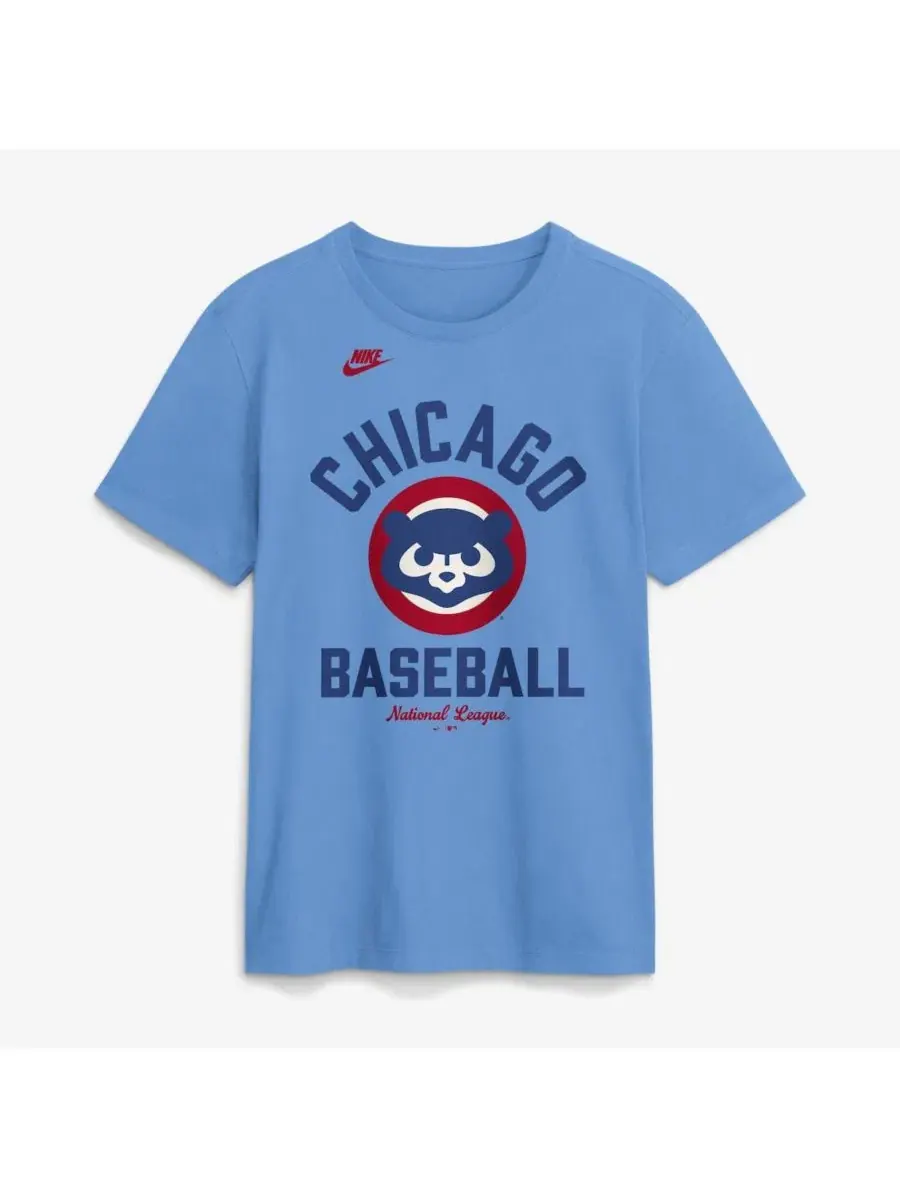 Футболка с коротким рукавом, ретро-дизайн, Chicago Cubs Nike — изображение 2 из 5, светлый синий