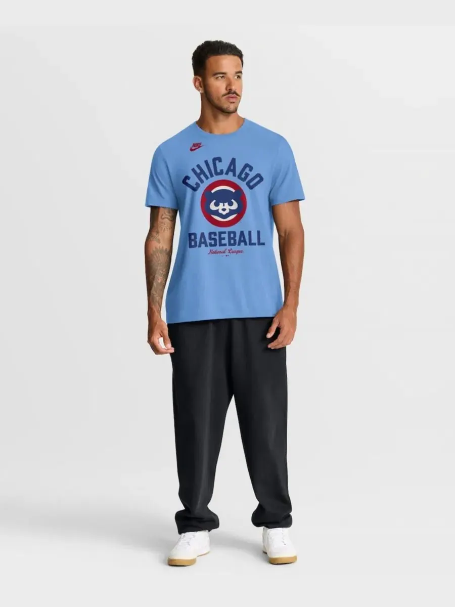 Футболка с коротким рукавом, ретро-дизайн, Chicago Cubs Nike — изображение 5 из 5, светлый синий
