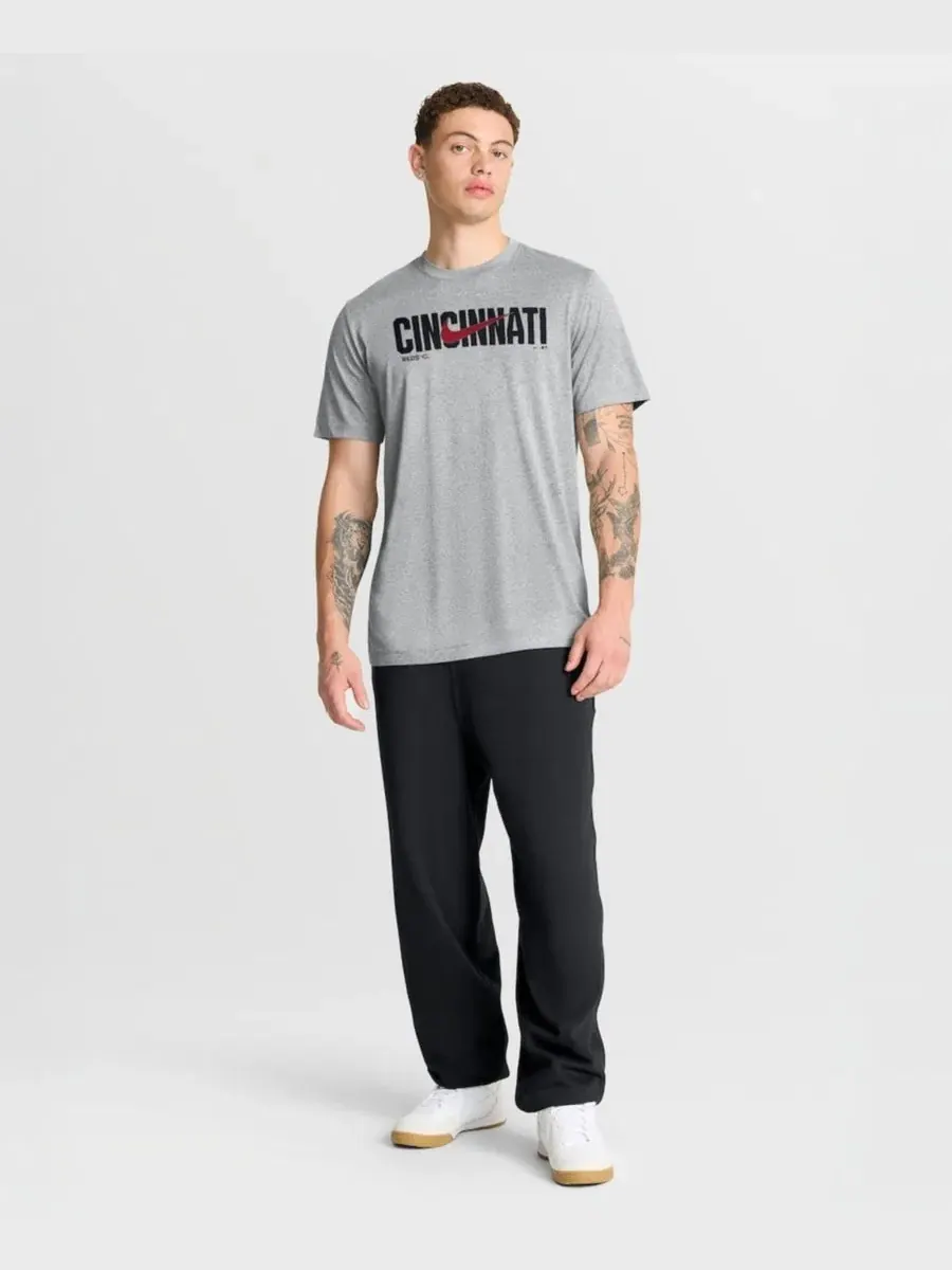 Футболка Dri-FIT с коротким рукавом, модель Swoosh Legend Cincinnati Reds Nike — изображение 5 из 5, серый