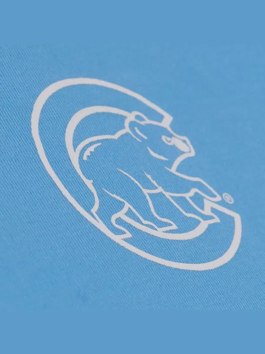 Футболка с вышитым логотипом команды Chicago Cubs Insignia Mitchell & Ness — изображение 3 из 5, светлый синий